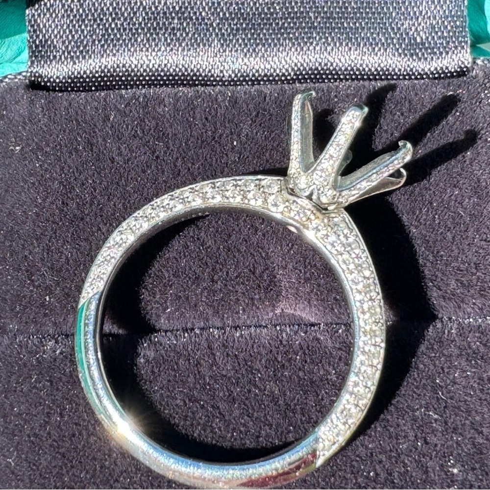Tiffany & Co. Pavé® Setting Platinum Engagement Ring Mount (Size 5.5) - Picture 3 of 17